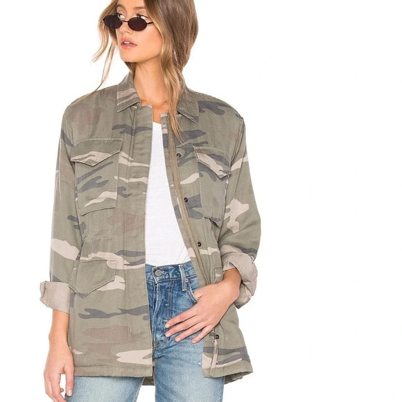 Rails Jackets & Blazers - Rails Whitaker Jacket Faux Fur Lining Sage Camo Contemporary Women’s Casual XS